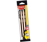 Maped Black'Peps M850012 2B Pencils, Pack of 3