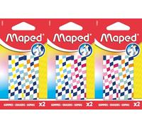 Maped Checkboard Eraser Set of 2 - Pencil Eraser for School & Office, Strong Plastic Eraser with Clean Erasing Power, Compact Format for Pencil Case, Cool Timeless Design