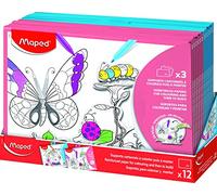 Maped - Coloring Activities - Post-Mount Painting Stands - 3D Embossed Structure - 3 Different Illustrations - Size 21 x 29.7 cm