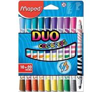 Maped Color'Peps Duo Felt Tip Pens - 10 Pens = 20 Colours - Perfect for school