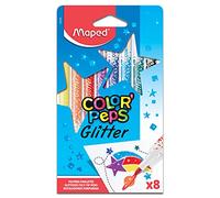 Maped Color'Peps Glitter Felt Tip Pens, 8 Count (Pack of 1)