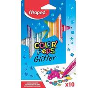Maped Color'Peps Glitter Felt Tip Pens - Excellent Coverage - Pack of 10