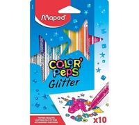 Maped Color'Peps Glitter Felt Tip Pens - Excellent Coverage - Pack of 10 GLITTER