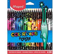 Maped Color'Peps Monster Theme Colouring Pencils - Pack of 24 Colours and Monster Designs
