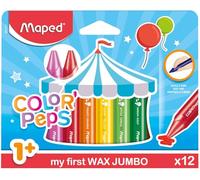 Maped Color'Peps My First Jumbo Wax Crayons, Pack of 12 Colours, Art Supplies for children aged 1+