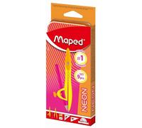 Maped - Complete Set of Geometry and Mathematics - 2 Compass (Ring and Lead), 15 cm Ruler, 180° Protractor, Square, Eraser, Pencil Sharpener and Pencil - Set Multi Products