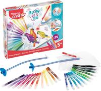 Maped Creativ Blow Art Kit - 24x Felt Tip Pens and 2x Airbrush Tools - Children