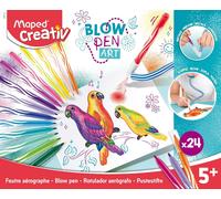 Maped Creativ Blow Art Kit - 24x Felt Tip Pens and 2x Airbrush Tools - Children