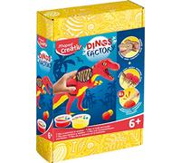 Maped Creativ - Dino Factory T-Rex - 3D Wooden Puzzle to Assemble - Dinosaur Figure to Model with Hardening Dough - Creative Activity from 6 Years