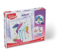 Maped CREATIV - Unicorns Themed Watercolour Activity for Children - Watercolour Pencils + Water Brush - 3 Different Unicorn Illustrations - Metallic Effects Posters to Colour and Customise