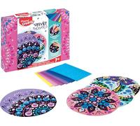 Maped CREATIV Velvet Mosaics - Original Mosaic Craft Activity - Stackable Velvet and Adhesive Mosaic Set - 3D Mandala Creative Activity - from 7 Years Old