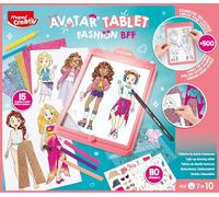MAPED Creative Avatar Fashion BFF Light Drawing Machine for Creating and Personalising Stylish Avatars - Fashion Design Kit with Stencils, Stickers and Patterned Papers - Ages 7 and Above