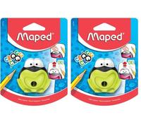 Maped Croc Croc Frog One Hole Canister Pencil Sharpener, Assorted Colors 017710 (Pack of 2)