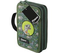 Maped - Dino Filled School Pencil Case - Original AOP Patterns, Practical Handle, Durable Zip - High Quality and Durable - Children's Pencil Case Designed for Back to School