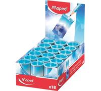 Maped - Display Counter 18 Arctic Can Pencil Sharpeners - 1 Hole - Heavy Duty Metal Can - Large Size Tank - School Supplies