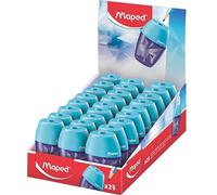 Maped - Display Counter 25 Sharpeners Shaker Arctic - 1 Hole - with Reservoir - Ergonomic Pencil Sharpener - Ready to Use Display