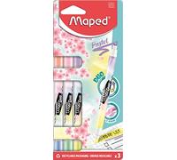 Maped - Double-sided highlighter, marker pen FLUO DUO PASTEL - x3 markers - pastel tones