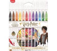 Maped - Harry Potter Decorated Jungle Felt Tip Pens - 12 Washable and Dry-resistant Colouring Pens Multi-Coloured