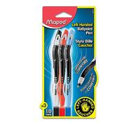 Maped Helix USA Visio Left Handed Pen Black, Blue, and Red, Acrylic, Multicoloured, 3-Piece