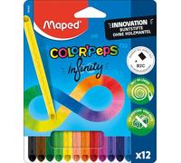Maped - Innovative Colour'Peps Infinity Colouring Pencils - 100% Colouring Pencils - No Wooden Coat - No Sharpening Required - 100% Usable