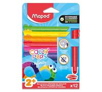 Maped Jumbo Infinity Coloured Pencils - For Children and Toddlers - 100% Usable, Zero Waste, No Sharpening - Lasts for a very long time - Ergonomic triangular shape - Pack of 12 colouring pencils