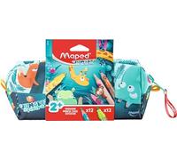 Maped - Jungle Fever colouring set - Early Age filled pencil case with colouring tools - 12 coloured pencils + 12 felt-tip pens - Suitable for children from 2 years old