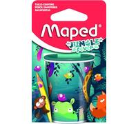 Maped - Jungle Fever Pencil Sharpener with 2 Holes and Large Canister - Recyclable Cardboard Packaging