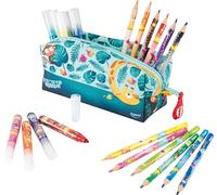 Maped Jungle Fever Pencils Case Suppplied with 12 Felt Pens + 12 Jumbo Colouring Pencils - Creativity and Colour for Toddlers - Suitable for Children Age 2+