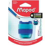 Maped - Kidy Learn Concentration 1 Hole Pencil Sharpener - Sensory Rotating Rings - Large Canister to Collect Pencil shavings