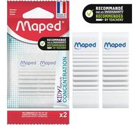 Maped - Kidy Learn Concentration Erasers Pack of 2 - Textured Surface - Sensory Stimulation - 2 in 1 Fidget Toy and Eraser - Effective School Eraser - Recyclable Paper Packaging