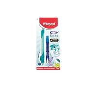 Maped - Kidy Learn Erasable Pen - Children's Animal Pen with Eraser, Ergonomic Refillable - With 2 Refills - School Supplies for Learning to Write - Back to School Accessory
