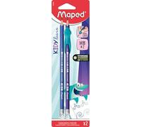 Maped - 2 pencils + 1 removable finger guide - Finger guide in soft blue material - Learning tool for graphite pencils