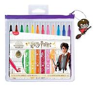 Maped Long Life Harry Potter Felt Tip Pens - 12 Washable, Durable Pens with Medium Tip, Vibrant Colors, Ideal for Back to School, Reusable Case