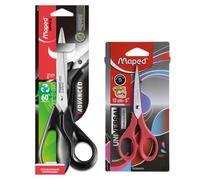 Maped Maped Scissors Set for Home, Kitchen and Office, Multipurpose Scissors, Universal Grape Moustache, 13 cm (Red) and Advance Scissors 21 cm, Super Comfortable Handle, Heavy Duty Stainless Steel