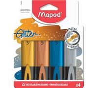 Maped Metallic Highlighters - 4 Highlighter Pens with Glitter Ink