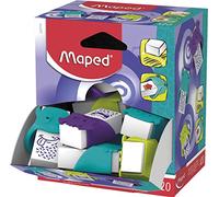 Maped Monster Sleeved Erasers (Box of 20 Assorted Designs and Colours), 127711
