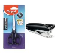 Maped Office Desk Accessories- 2pc|Office Stationery|Stapler & a 13cm Scissor|Ideal for home and Office Use|Stainless Steel Scissor and Stapler|Office combo|Office stationery Items|Sturdy|Longlasting