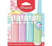 Maped Pastel Highlighter Pens - Assorted Pastel Colours (Pack of 4)