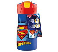 Maped Picnik - Superman Stainless Steel Water Bottle 430 ml - Automatic System with Locking Button - Kids Water Bottle - Durable stainless steel - Blue colour