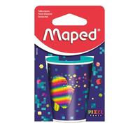 Maped - Pixel Party Pencil Sharpener - Easy and Precise Sharpening - Heavy Duty Metal can - Large Size Reservoir - 2-Hole Pencil Sharpener