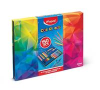 Maped - School Material - 150 Piece Colouring Kit - Includes New Infinity Colouring Pencils - Portable Storage Case - Multiple Colouring Tools - Great Assortment of Colours