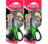 Maped Sensoft Fluo Scissors 13.5cm (Assorted Colours) (Pack of 2)