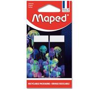 Maped - Set of 2 White Erasers Deepsea Paradise - Dust-Free School Erasers - PVC and Phthalate Free - Decorated Sheath - Made in France
