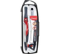 Maped - Stop System Innovation Compass - Patented Locking System - Perfect Line - With Safety Protects Tip and Lead - Lead Compass + Universal Ring + Pencil - For Ages 10 and Above