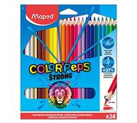 Maped Strong Color'Peps Coloring Pencils - 24 Ultra-Resistant, Ergonomic Colored Pencils - Pack of 24