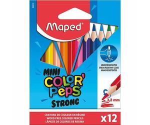 Maped - Strong Mini Color'Peps Colouring Pencils - 12 Ultra-Resistant and Ergono