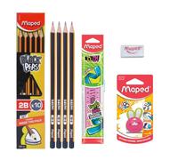 Maped Study Kit | Complete Stationery Kit|2B Graphite pencils,Twist & Flex Ruler, Funny Croc Croc Eraser| Perfect Writing Kit|Ideal stationery kit|Pencil Set|Essential Stationey|Stationery Return Gift