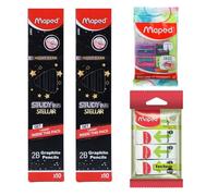MAPED Study Kit, Stationery Kit, Stationery Combo Pack, Sharpener, Eraser, Writing Kit, Great for School Students, Birthday Gift, Return Gift, Set of