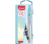 Maped - Study Pastel Compass Box with Universal Holder for Pens - Rose, Light Blue, Lilac