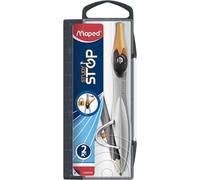 Maped Study Stop Universal Holder Compass with Exclusive Stop System (Assorted Colours) - Pencil and Storage Box Included